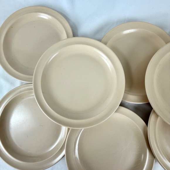 8 Retro MCM Melamine Side Plates by GET Beige 6.5in Unbreakable Dishwasher Safe - Picture 5 of 10